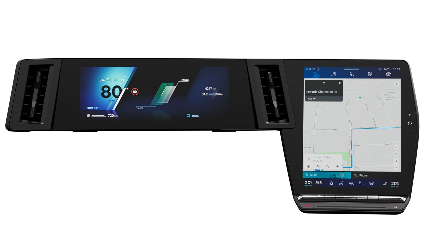 screen and display instruments of renault austral