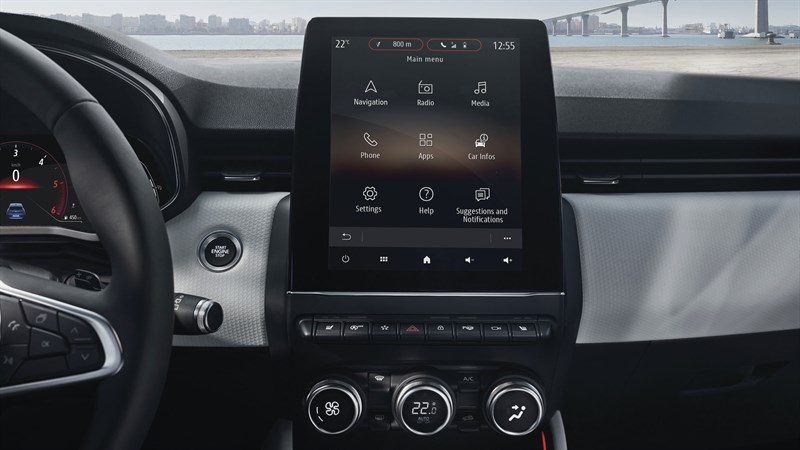 the inside of the renault clio