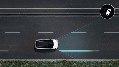 graphic of Lane Departure Warning and Lane Keeping Assist of new renault captur 360 camera